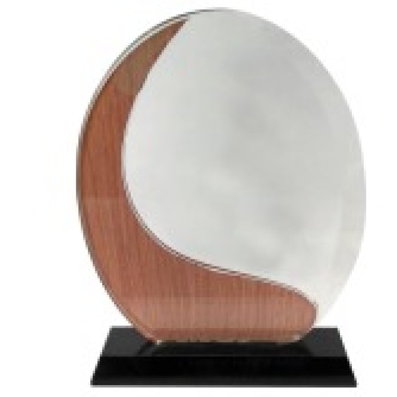 Crystal Wooden Oval Plaque