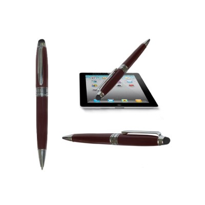 Brown metal pen with stylus on top