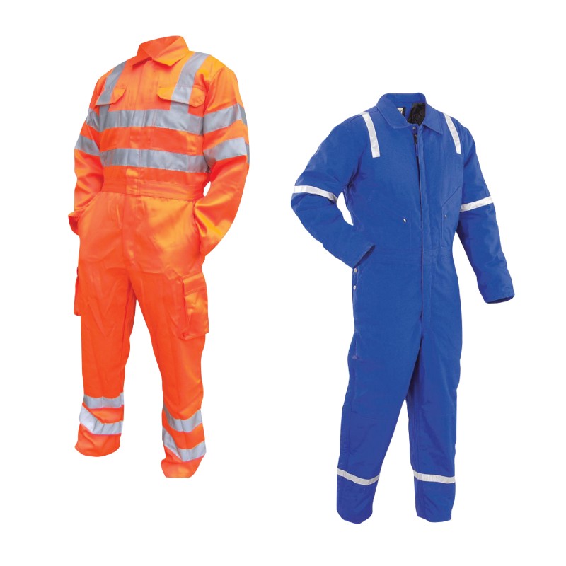 Coveralls with reflectors taps